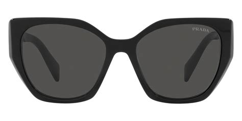 prada pr 19zs black|Prada PR 19ZS 1AB5S0 Black Plastic Butterfly Sunglasses Grey .